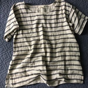 Eileen Fisher Organic Cotton Linen Short Sleeve